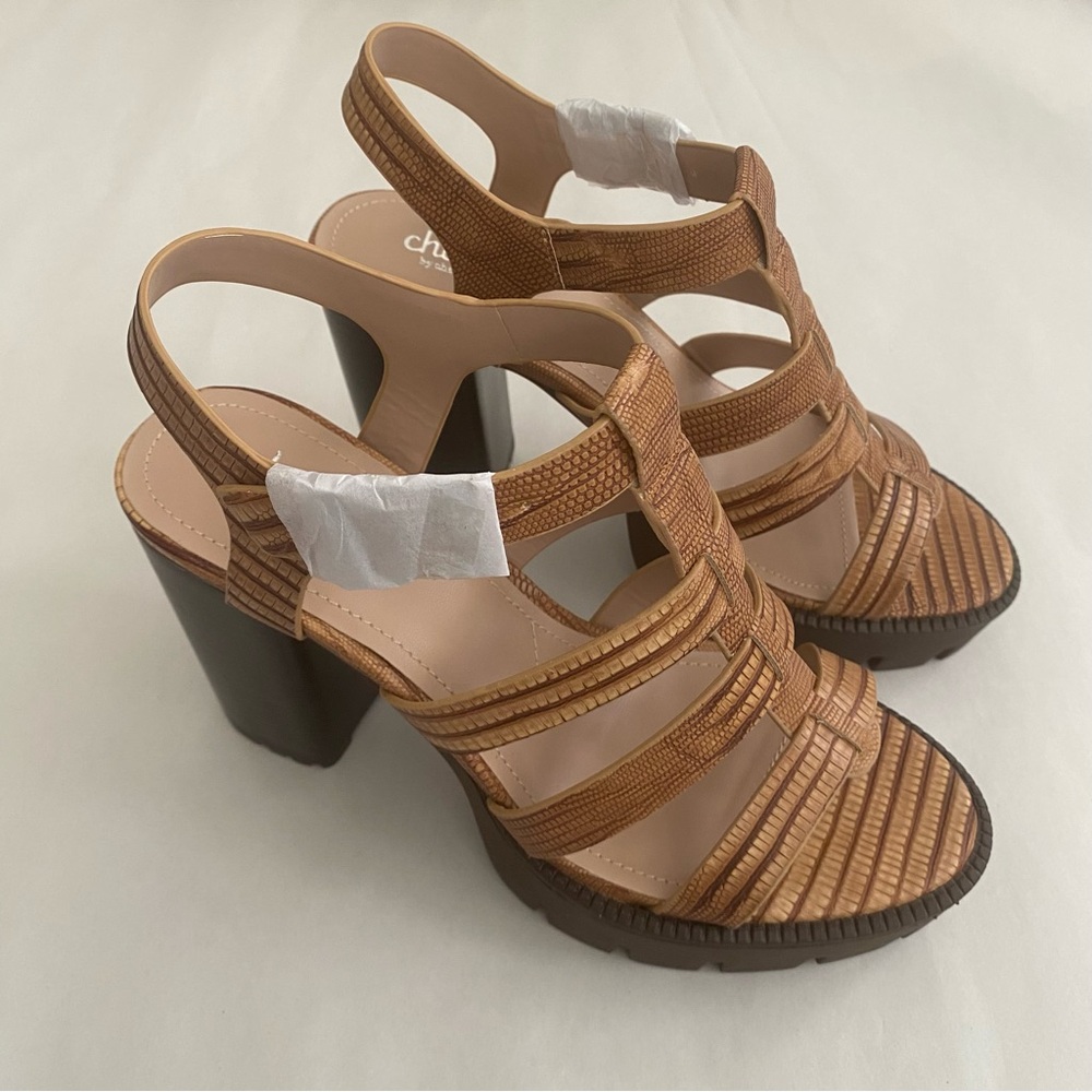 Charles by Charles David Verbal Platform Chunky Heel Sandals Size 8.5 Y2K NWT